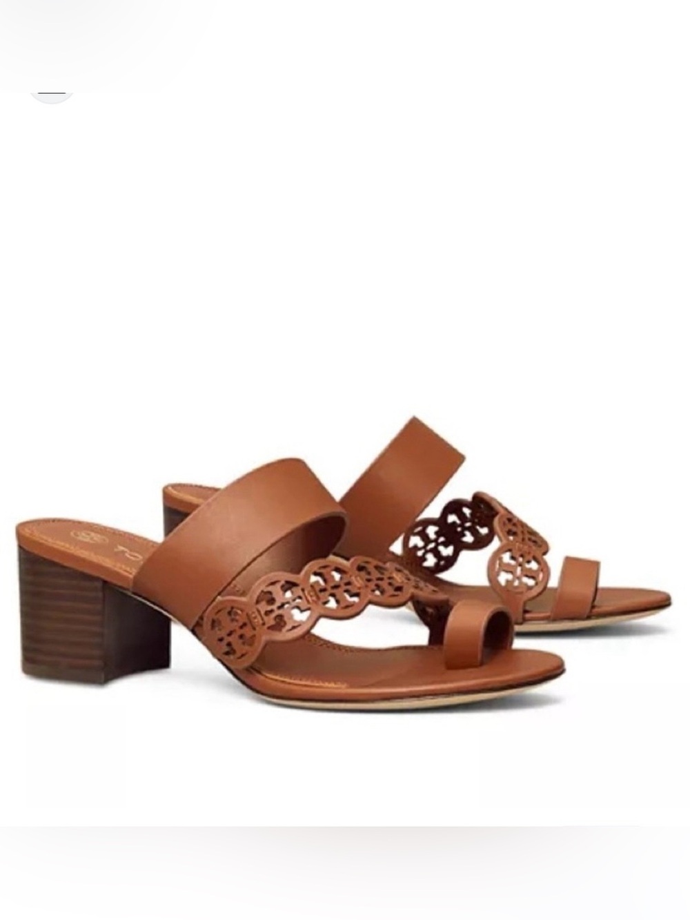 Tory Burch Brown tiny miller toe ring sandals
